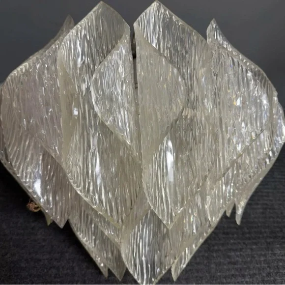 Vintage Hollywood Regency Lucite Hanging Light Pendant Chandelier - Picture 2 of 3